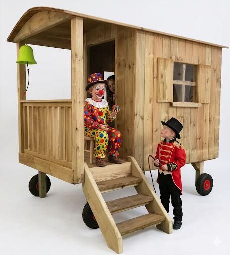 Zirkuswagen mit Clown und Dompteur, 20.3.2026